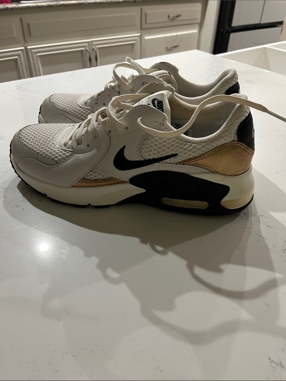 Nike Women's Air Max White & Gold Sneakers